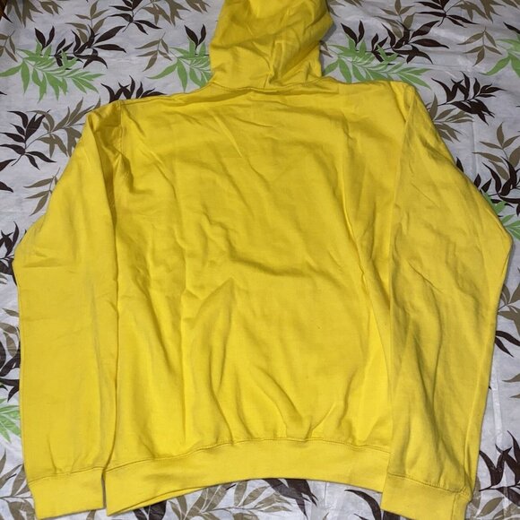 URBAN BUCK Mens Large Yellow Button Up Pullover Hooded Sweatshirt New - Picture 5 of 7
